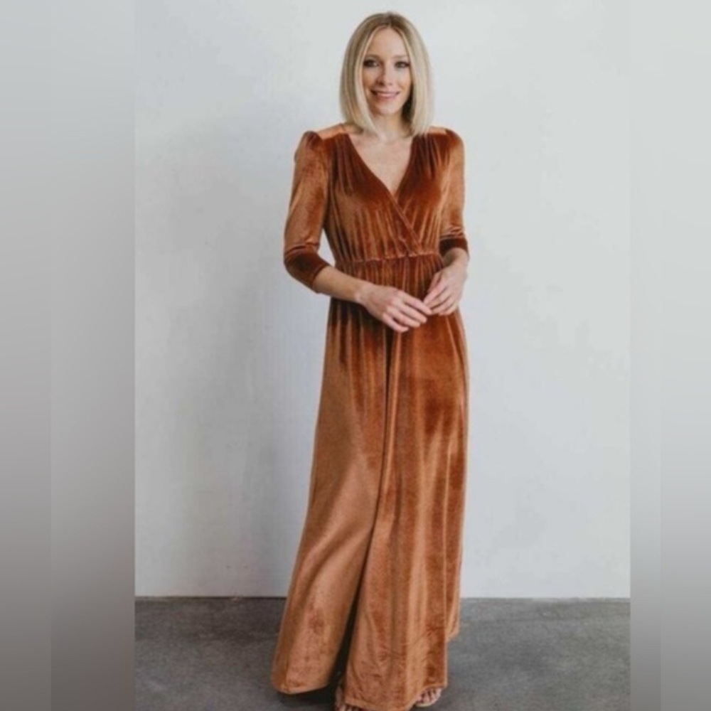 Baltic Born maxi dress in velvet rust color
